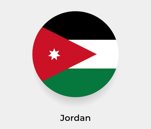 Jordania bandera burbuja círculo forma redonda icono vector ilustración