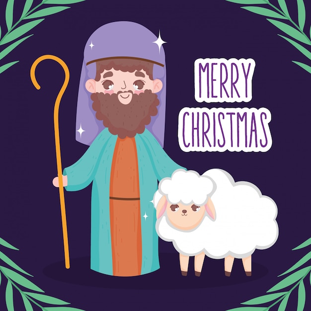 José y pesebre pesebre, feliz navidad