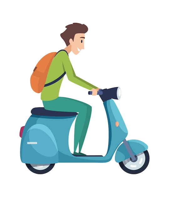Joven, andar en motocicleta