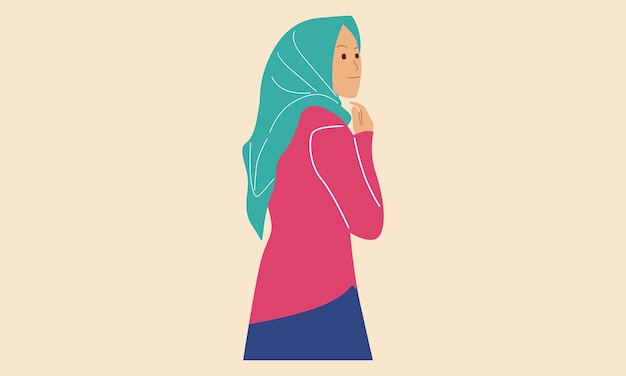 Joven, árabe, mujer, llevando, hijab