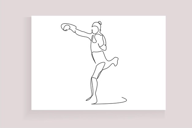 joven boxeo deporte entrenamiento deporte estilo de vida arte de línea
