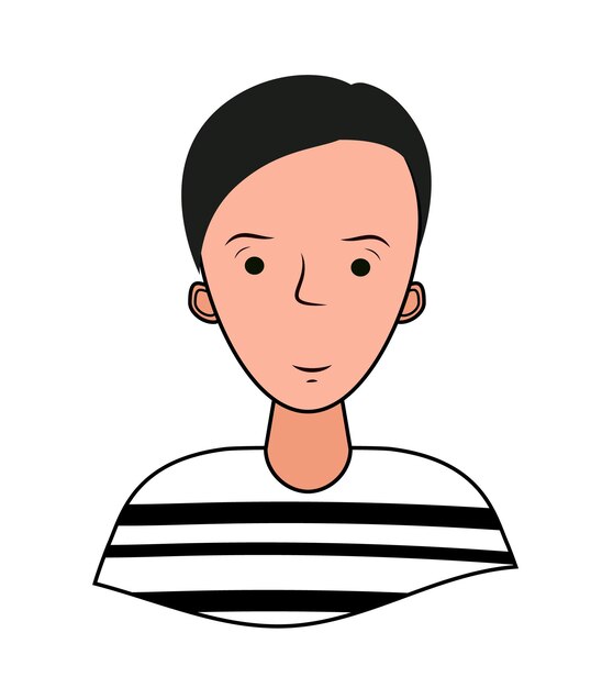 Joven con una camiseta a rayas Ilustración vectorial