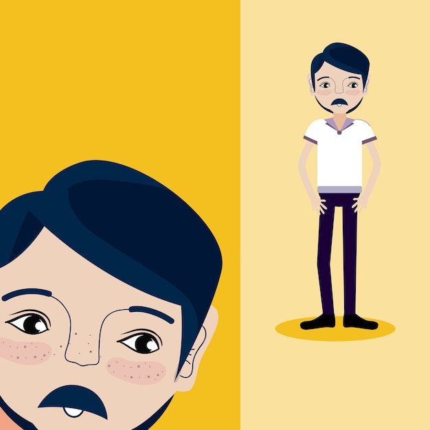 Joven, caricatura