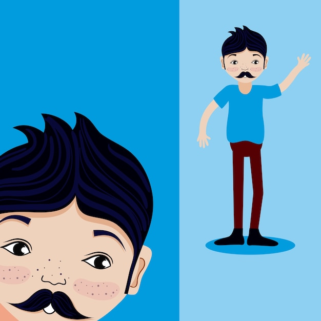 Joven, caricatura