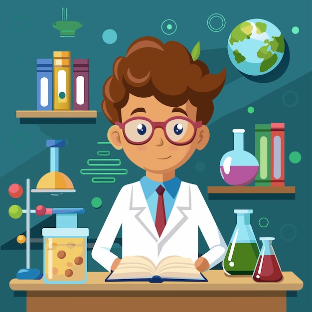 Joven científico llevando a cabo un experimento en el laboratorio
