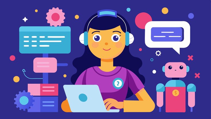 Vector una joven construye su propio chatbot desde cero aprendiendo sobre los diferentes componentes y