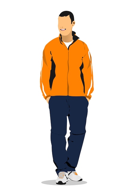 Joven deportista guapo Adolescente Vector Ilustración 3d