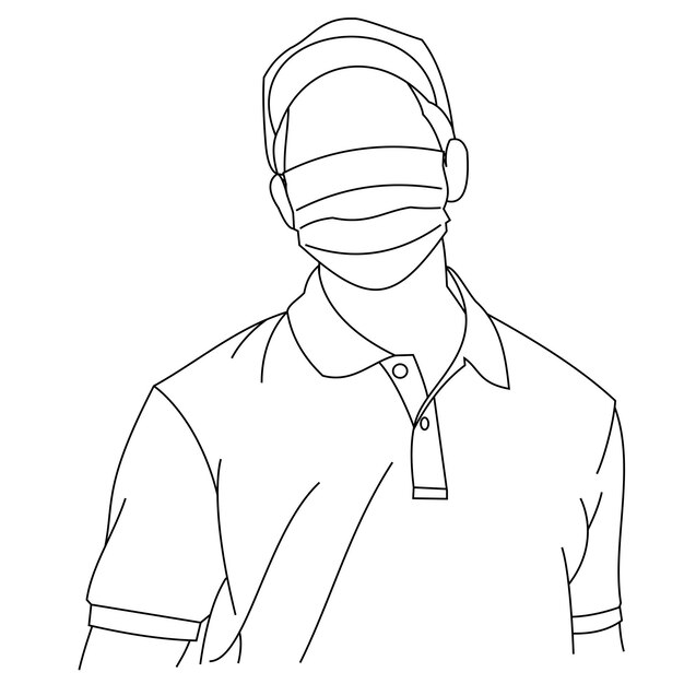 Un joven enfermo con mascarillas médicas para protegerse de las enfermedades Un hombre mirando la cámara