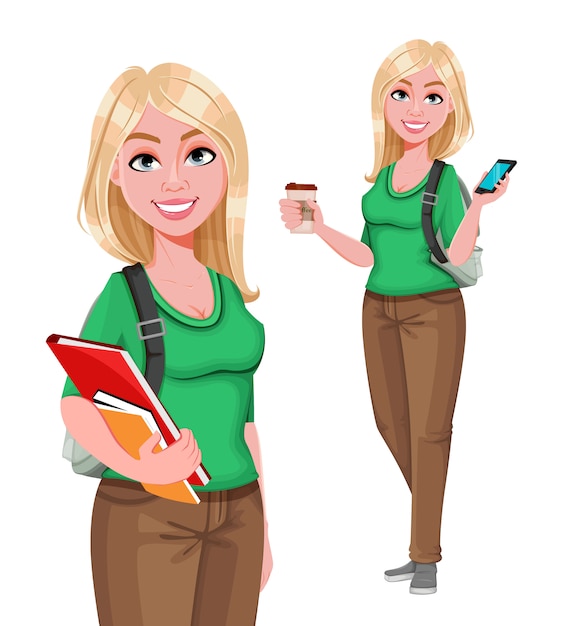 Joven estudiante feliz