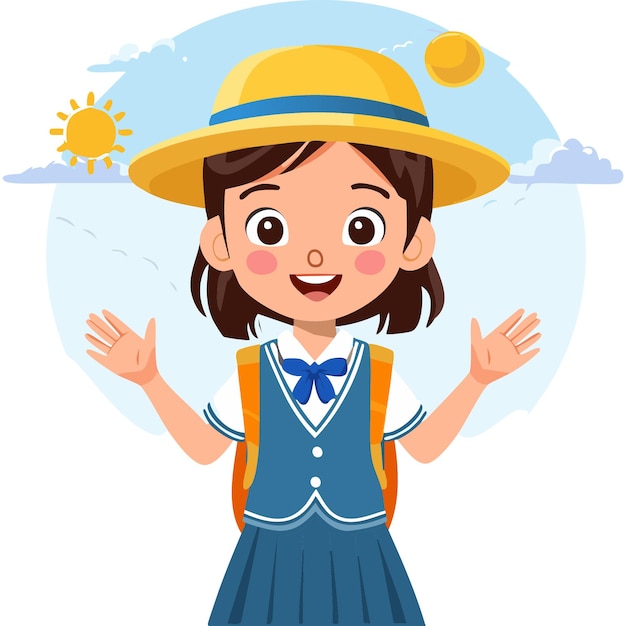 Joven feliz con el uniforme escolar