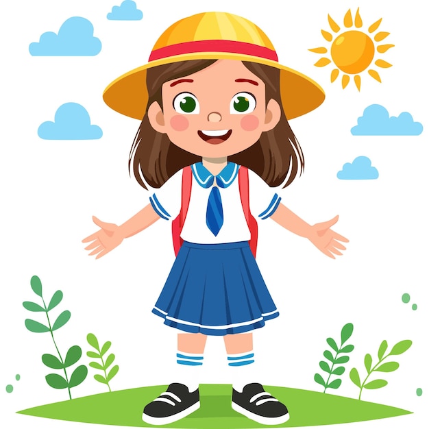 Joven feliz con el uniforme escolar