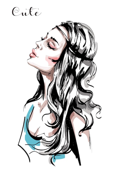 Una joven hermosa con el cabello largo.