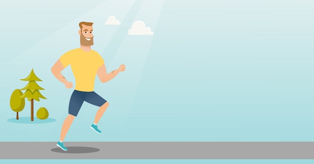 Joven hombre corriendo