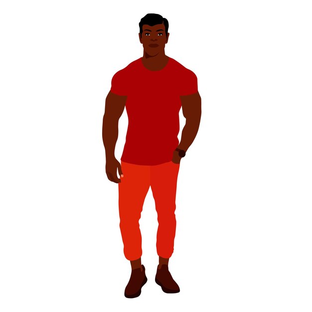 Joven hombre negro elegante en vector de estilo elegante