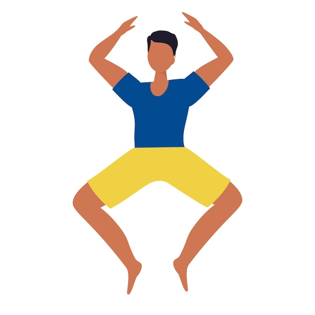 Un joven latino está bailando. ilustración vectorial