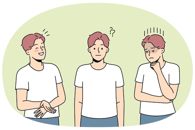 Joven mostrando diferentes emociones