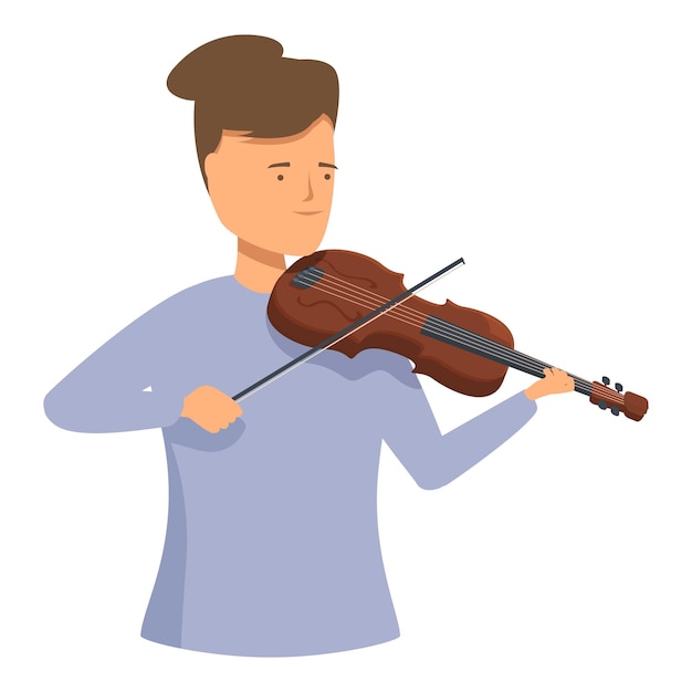 Joven músico tocando el violín, un instrumento de música clásica con arco