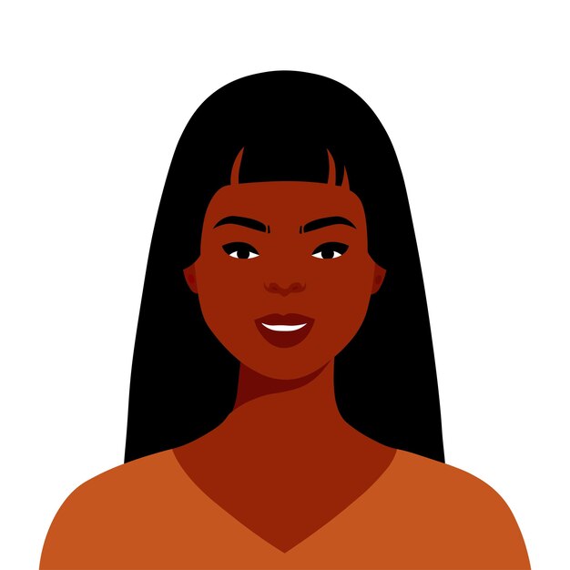 Vector joven negra moderna en un elegante retrato vectorial