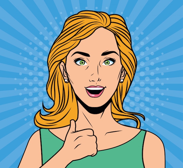 Joven personaje de estilo pop art
