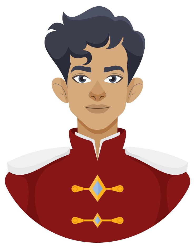 Vector el joven príncipe en uniforme rojo