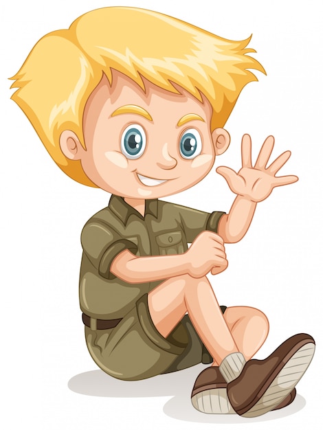 Una joven rubia Boy Scout