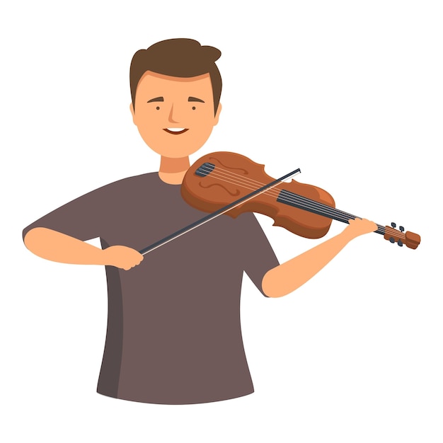 Un joven tocando el violín disfrutando de una actuación de música clásica