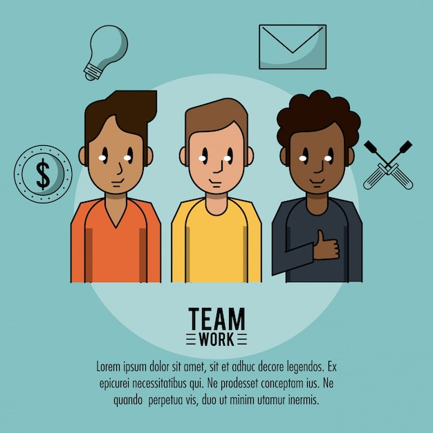 Joven trabajo en equipo de negocios