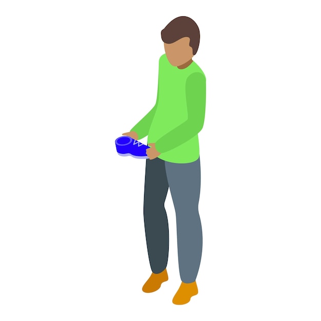 Un joven con un zapato se está preparando para una sesión de entrenamiento