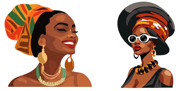 Jóvenes afroamericanos de moda dos mujeres en fondo blanco