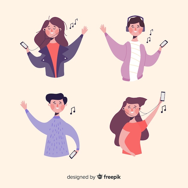 Jóvenes escuchando musica