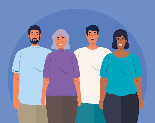 Jóvenes multiétnicos juntos, concepto cultural y de diversidad.