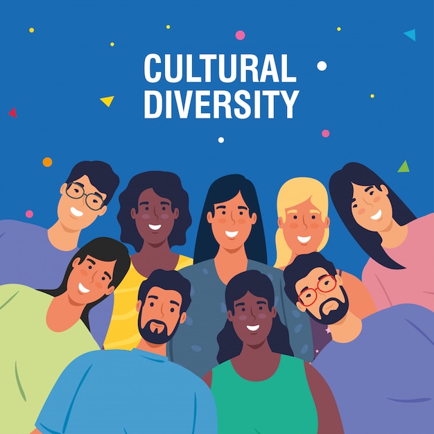 Jóvenes multiétnicos juntos, concepto cultural y de diversidad.