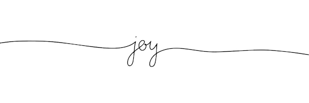 Joy Una línea frase corta continua Letras de arte lineal Ilustración vectorial