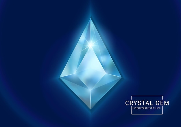 Joya de joyería de cristal de fantasía en piedra de forma poligonal