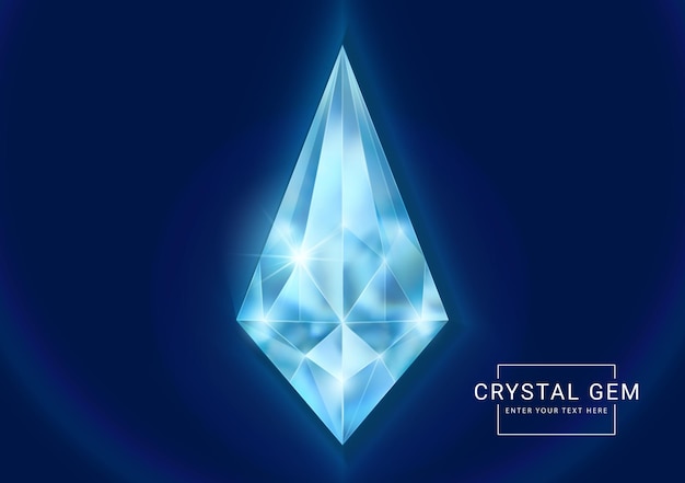 Joya de joyería de cristal de fantasía en piedra de forma poligonal