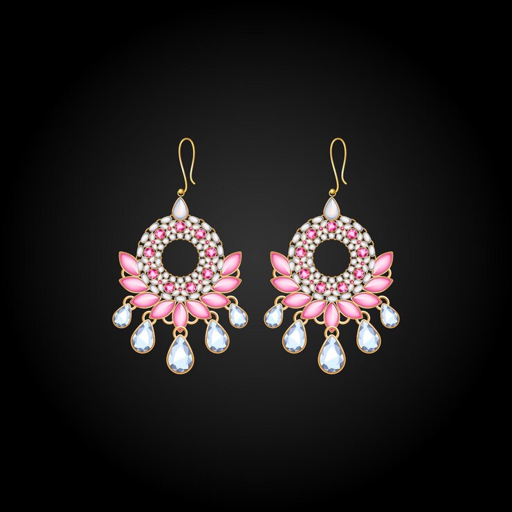Vector joyas de bodas tradicionales musulmanas indias ilustración vectorial moderna moda de gemas florales