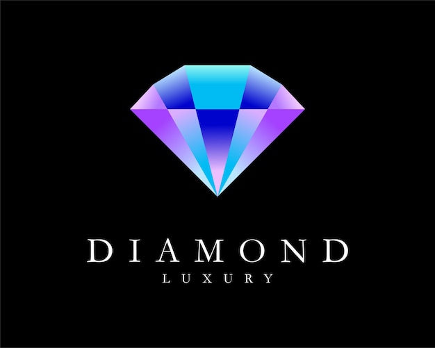 Joyas de gemas de diamantes piedras preciosas cristal luz brillante colorido vibrante diseño de logotipo vectorial pulido brillante