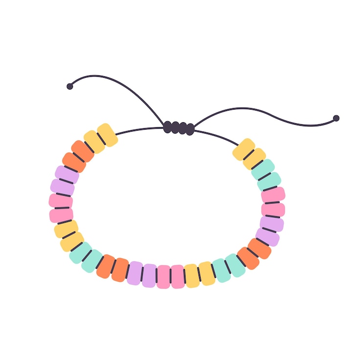 Vector joyas para niños pulsera colorida hecha a mano con cuentas de plástico pulsera de amistad