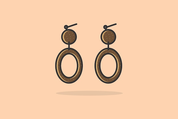 Joyas para orejas para niñas modernas Ilustración vectorial Objetos de moda de belleza Concepto de icono