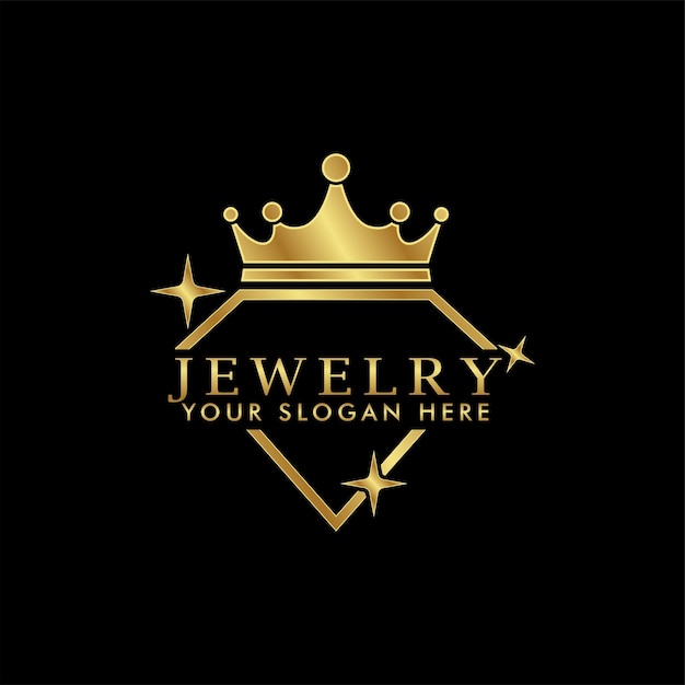joyería diamante elegancia premium logotipo abstracto color dorado brillante sobre fondo negro