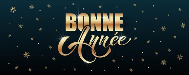 Vector joyeux noel y bonee annee plantilla de tarjeta de feliz navidad con saludos en francés