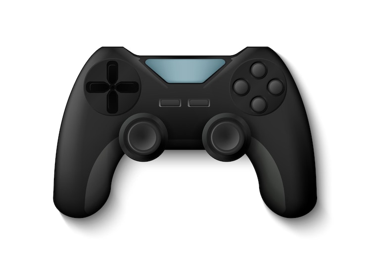 Vector joystick gamepad realista consola de juego 3d para el personaje del juego de control dispositivo de juego de equipo electrónico aislado con botones gadget de jugadores de vector para competiciones de ciberdeporte