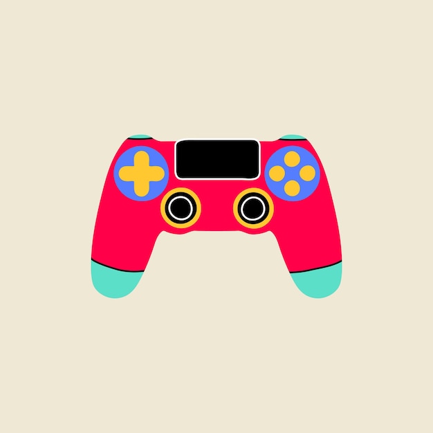 Joystick de juego vintage y retro en estilo de línea plana Controlador analógico de juego gráfico dibujado a mano