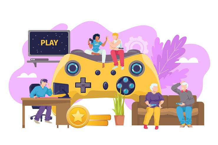Vector joystick de juegos de computadora para todos