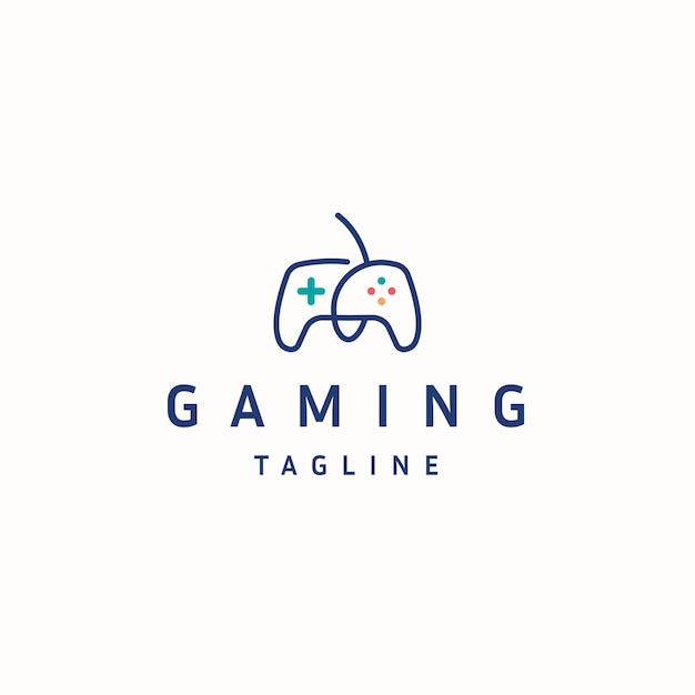 Joystick o joypad gaming logo icono diseño plantilla vector plano