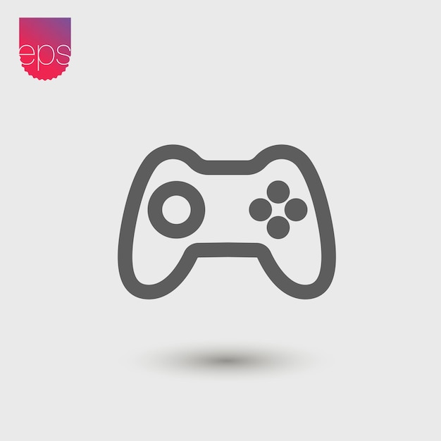 Joystick simple Vector icono. Emblema de vectores aislado sobre fondo gris. Vector, pictograma clipart