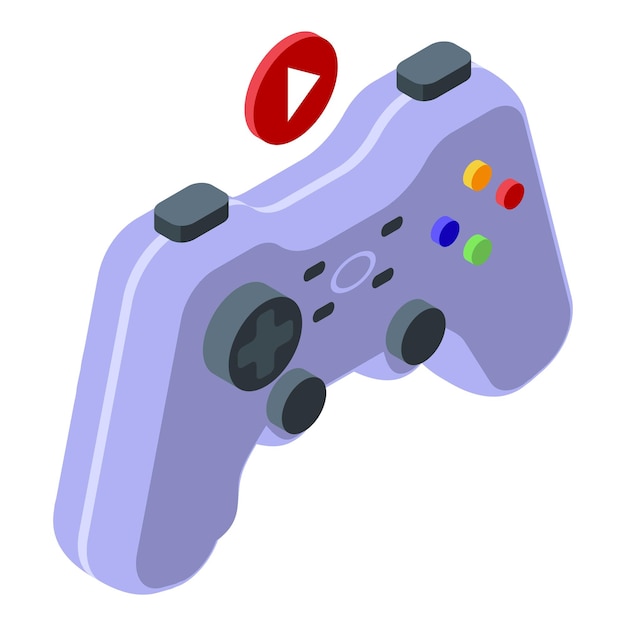 Joystick vlogger streaming icono vector isométrico Podcast social Contenido de medios