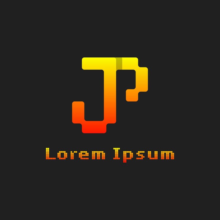 Vector jp letters pixel monogram logotipo adecuado para cualquier negocio con las iniciales jp o pj