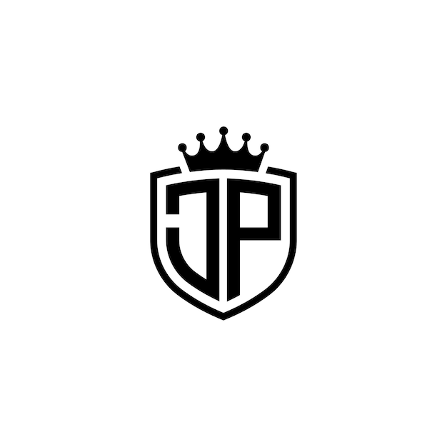 JP monograma logo diseño carta texto nombre símbolo monocromo logotipo alfabeto carácter simple logo