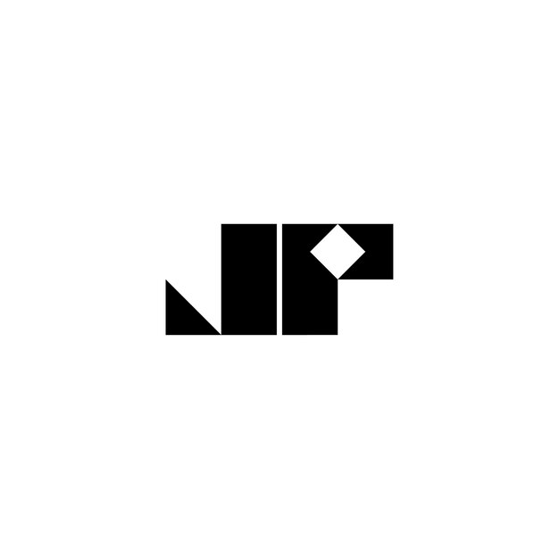 JP monograma logo diseño carta texto nombre símbolo monocromo logotipo alfabeto carácter simple logo